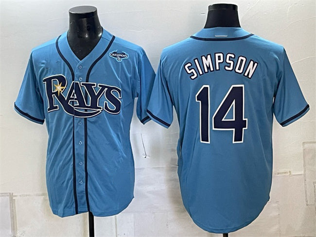 Tampa Bay Rays #14 Chandler Simpson Blue 2026 AL East Champions Patch Vapor Limited Stitched Jersey Fedasgoge