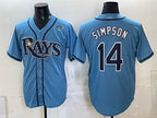 Tampa Bay Rays #14 Chandler Simpson Blue 2026 AL East Champions Patch Vapor Limited Stitched Jersey Fedasgoge