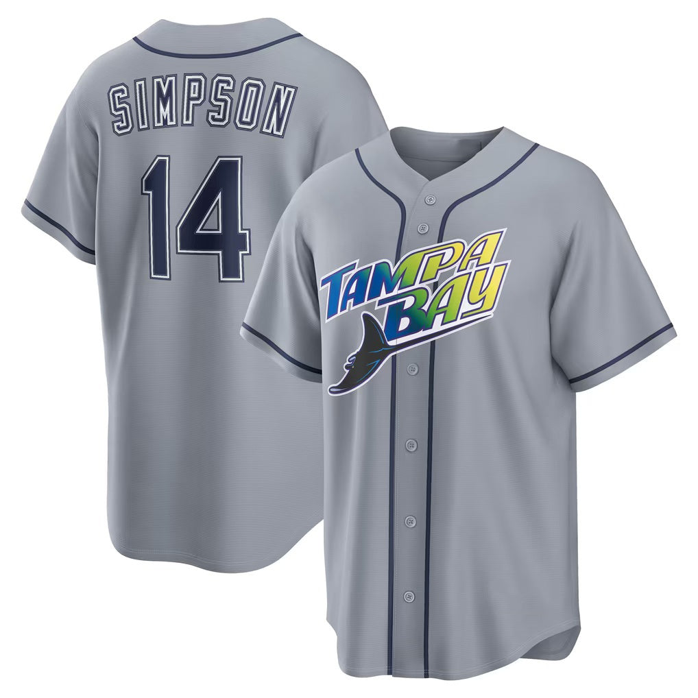 Tampa Bay Rays #14 Chandler Simpson Gray Road Stadium Jersey Fedasgoge