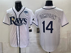Tampa Bay Rays #14 Chandler Simpson White Gray 2026 AL East Champions Patch Vapor Limited Stitched Jersey Fedasgoge