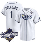 Tampa Bay Rays #1 Richie Palacios White 2026 World Series Home Limited Stitched Jersey Fedasgoge