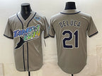 Tampa Bay Rays #21 Jonny DeLuca Gray 2026 AL East Champions Patch Vapor Limited Stitched Jersey Fedasgoge