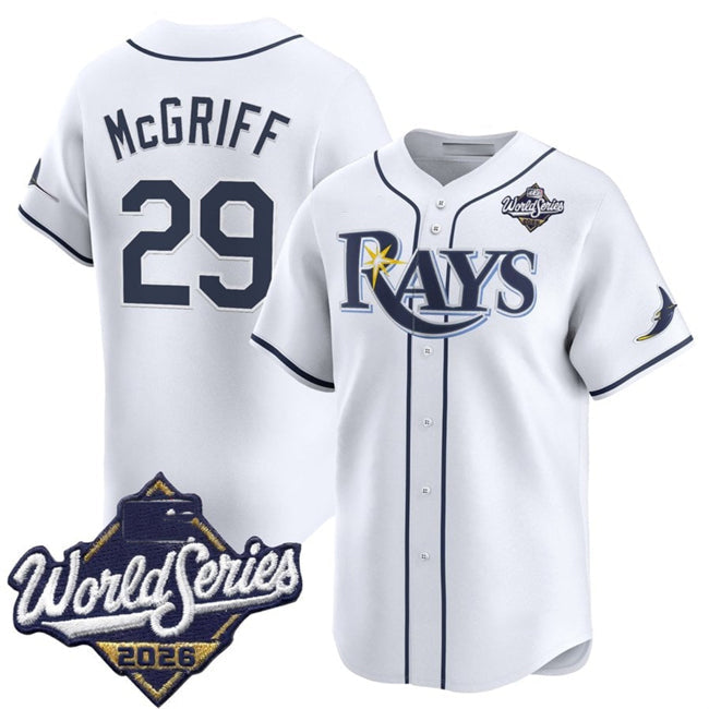 Tampa Bay Rays #29 Fred McGriff White 2026 World Series Home Limited Stitched Jersey Fedasgoge