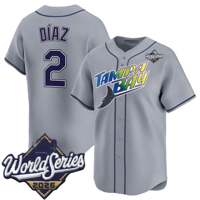 Tampa Bay Rays #2 Yandy D¨ªaz Grey 2026 World Series Limited Stitched Jersey Fedasgoge