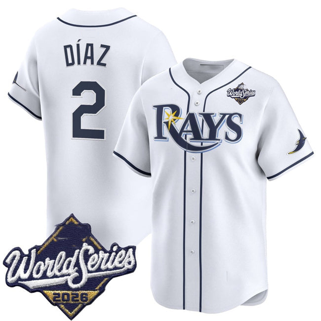 Tampa Bay Rays #2 Yandy D¨ªaz White 2026 World Series Home Limited Stitched Jersey Fedasgoge