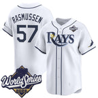 Tampa Bay Rays #57 Drew Rasmussen White 2026 World Series Home Limited Stitched Jersey Fedasgoge