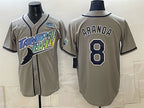 Tampa Bay Rays #8 Jonathan Aranda Gray 2026 AL East Champions Patch Vapor Limited Stitched Jersey Fedasgoge
