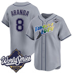 Tampa Bay Rays #8 Jonathan Aranda Grey 2026 World Series Limited Stitched Jersey Fedasgoge