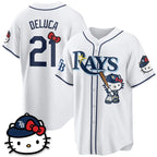 Tampa Bay Rays #21 Jonny DeLuca White Fedasgoge Meow KT Edition Vapor Limited Stitched Jersey