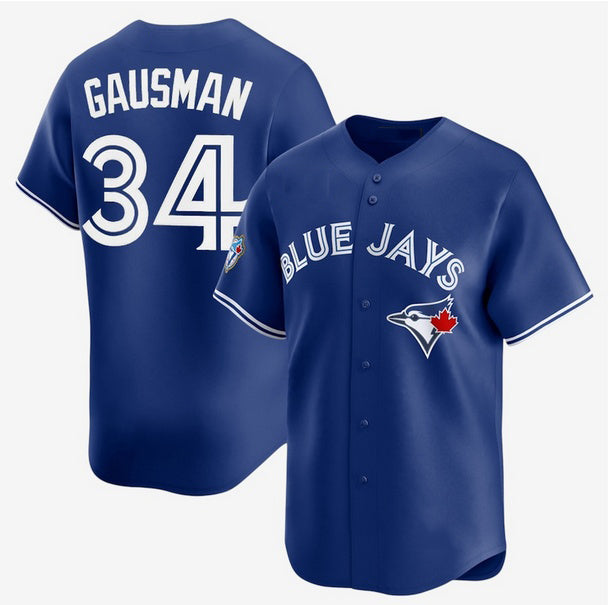 Toronto Blue Jays #34 Kevin Gausman Royal 50th Anniversary Alternate Replica Jersey Fedasgoge