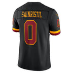 W.Commanders #0 Mike Sainristil Black Alternate Vapor F.U.S.E. Stitched Limited Football jersey Fedasgoge