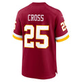 W.Commanders #25 Nick Cross Burgundy Team Game Jersey Fedasgoge
