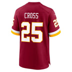 W.Commanders #25 Nick Cross Burgundy Team Game Jersey Fedasgoge