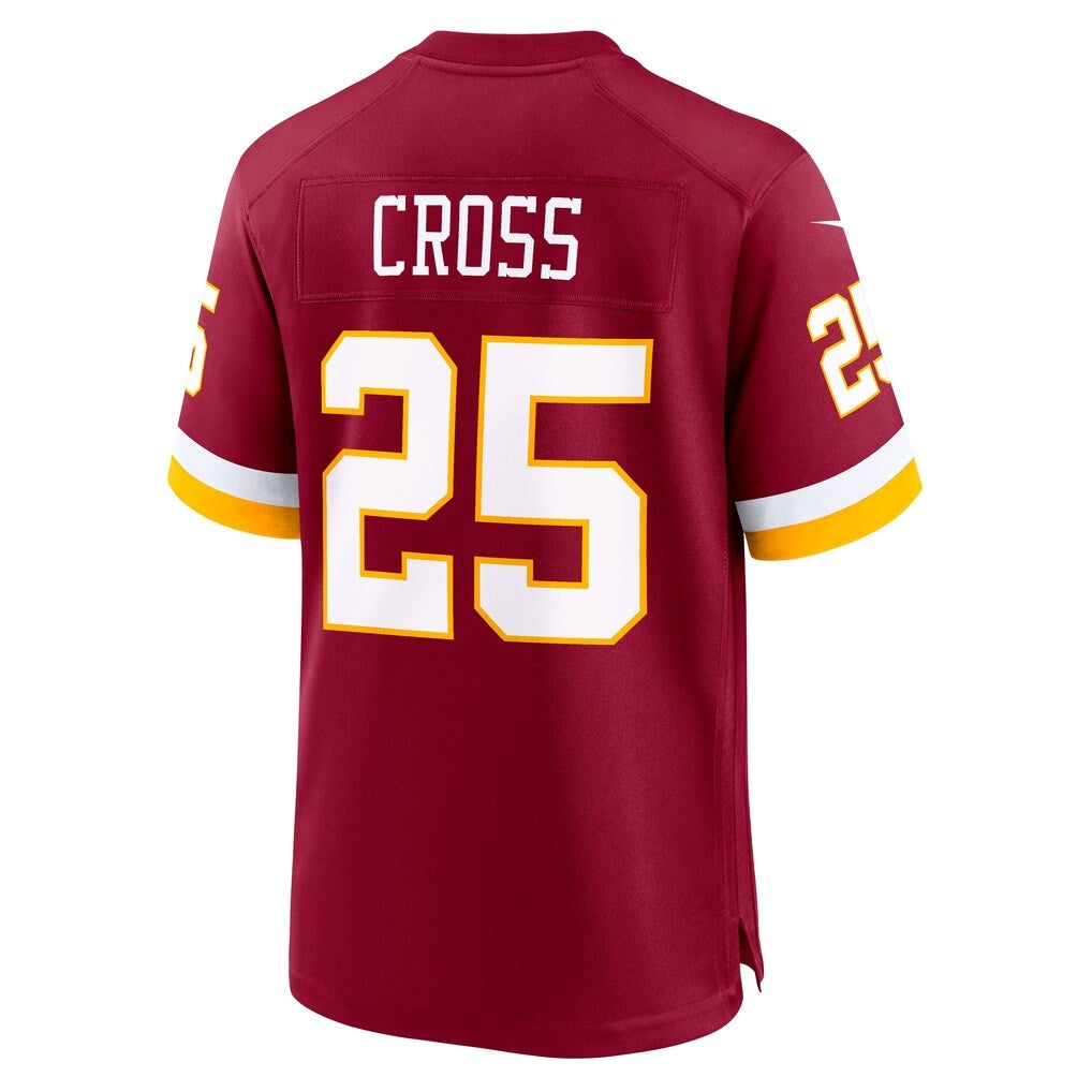 W.Commanders #25 Nick Cross Burgundy Team Game Jersey Fedasgoge
