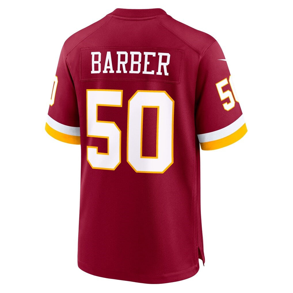 W.Commanders #50 Ricky Barber Burgundy Team Game Jersey Fedasgoge