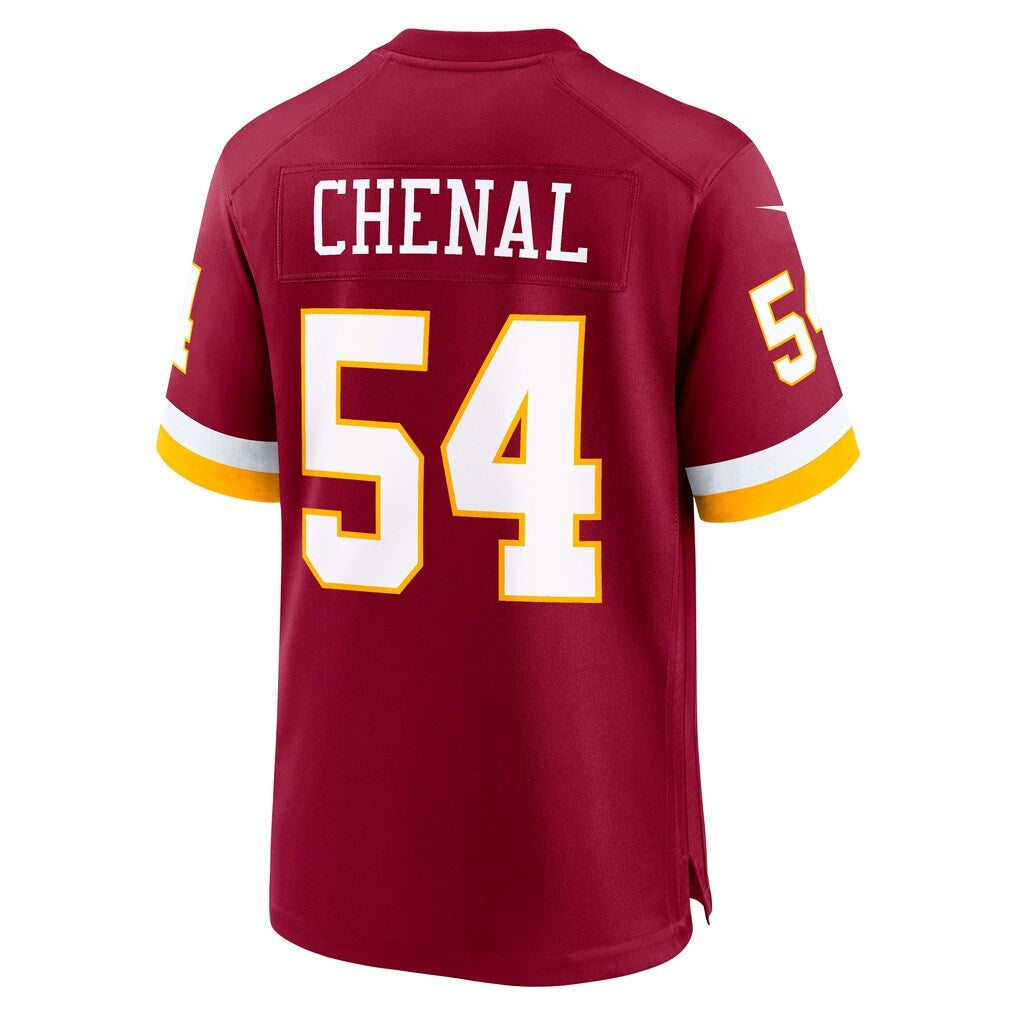 W.Commanders #54 Leo Chenal Burgundy Team Game Jersey Fedasgoge