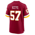 W.Commanders #57 Austin Keys Burgundy Team Game Jersey Fedasgoge