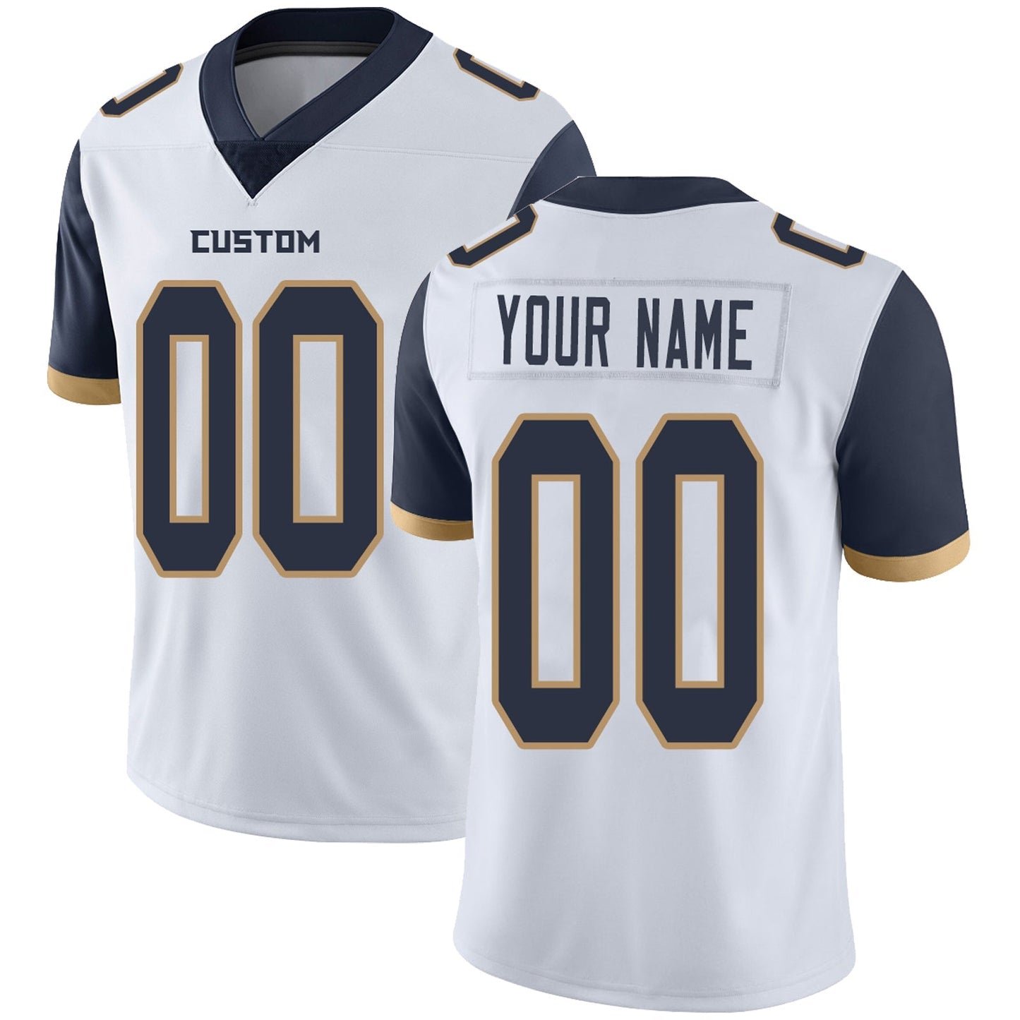 Custom Football Jerseys Team Player or Personalized Design Your Own Name for Men's Women's Youth Jerseys Navy
