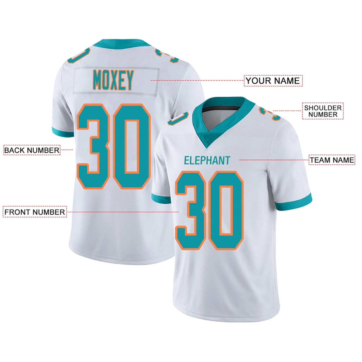 Custom Football Jerseys Team Player or Personalized Design Your Own Name for Men's Women's Youth Jerseys