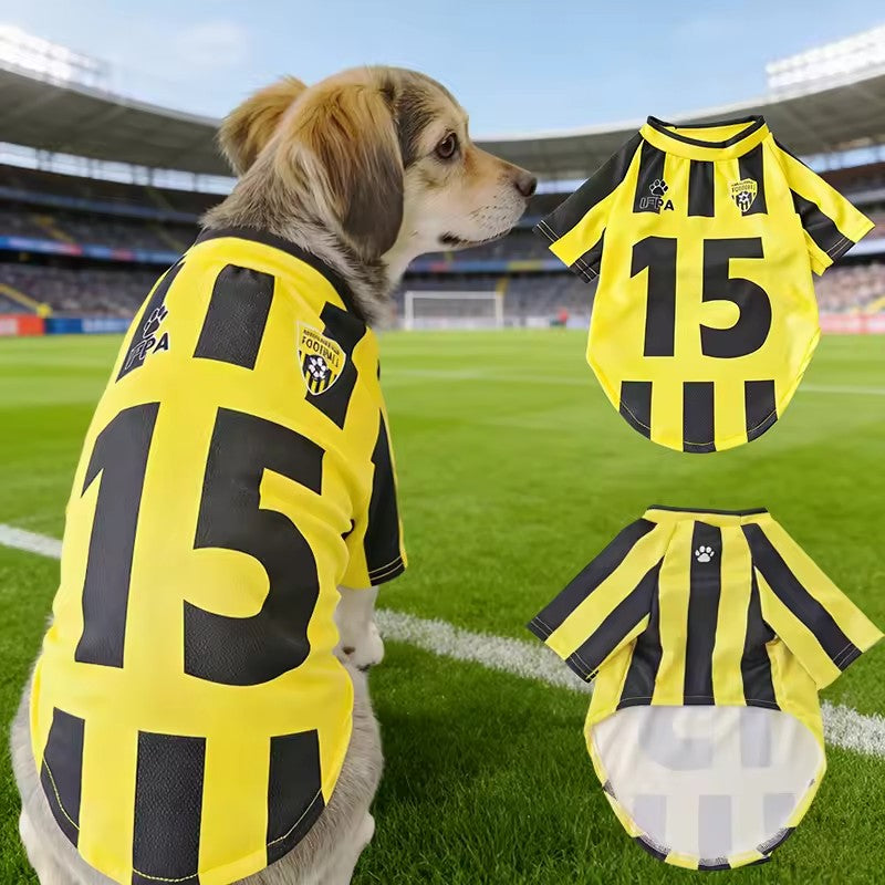 Yellow No.15 Mesh Breathable Dog Clothes Teddy Sport Large Dog Jersey Basketball Clothing Puppy T-Shirts Summer Pet Cat Shirts