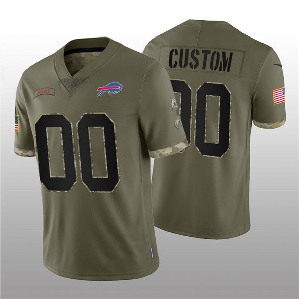 Custom B.Bills ACTIVE PLAYER 2022 Olive Fedasgoge Salute To Service Limited Stitched Jersey
