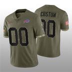 Custom B.Bills ACTIVE PLAYER 2022 Olive Fedasgoge Salute To Service Limited Stitched Jersey