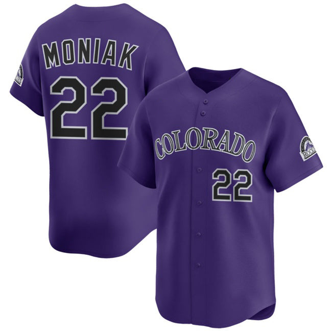 Colorado Rockies #22 Mickey Moniak Purple Fedasgoge Limited Stitched Jersey