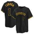 Houston Astros #1 Carlos Correa Player Black Fedasgoge Snake Skin City Home Game Stitched Jerseys
