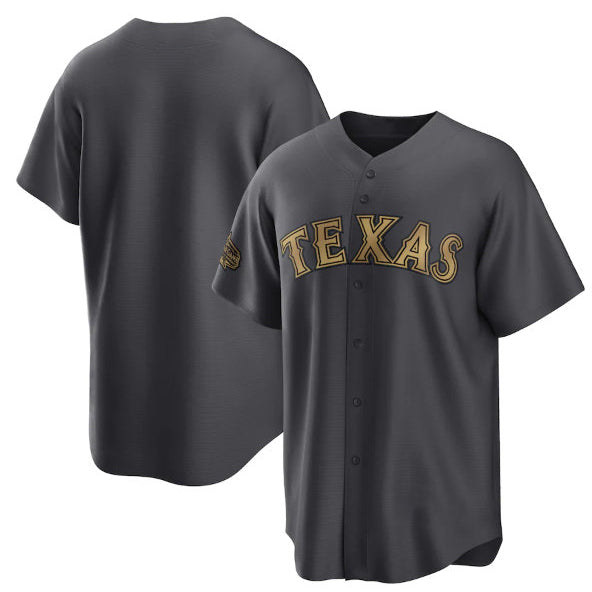 Texas Rangers Blank Charcoal Fedasgoge 2022 All-Star Cool Base Stitched Jersey