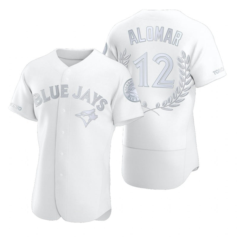 Toronto Blue Jays #12 Roberto Alomar White Fedasgoge Flexbase Fashion Jersey