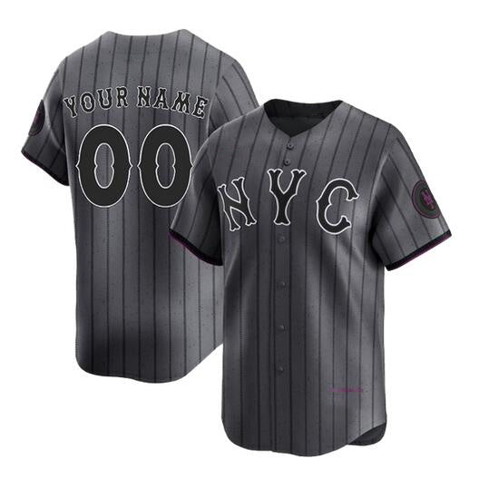 Custom New York Mets Graphite Fedasgoge 2024 City Connect Limited Stitched Jersey