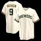 Milwaukee Brewers #9 Bob Uecker Cream Fedasgoge Home Retired Player Replica Jersey