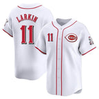 Cincinnati Reds #11 Barry Larkin Player White Fedasgoge Home Limited Stitched Jerseys