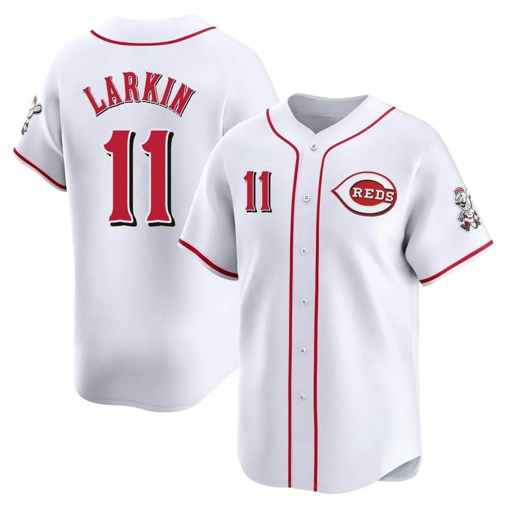 Cincinnati Reds #11 Barry Larkin Player White Fedasgoge Home Limited Stitched Jerseys