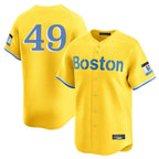 Boston Red Sox #49 Tim Wakefield Player Yellow Fedasgoge Limited Home Game Stitched Jerseys1