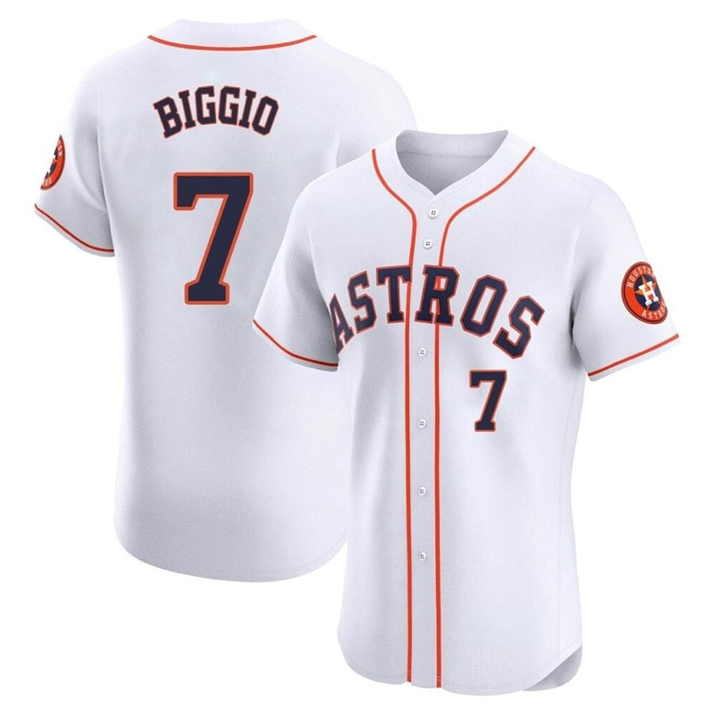 Houston Astros #7 Craig Biggio Player White Fedasgoge Limited Elite Home Stitched Jerseys