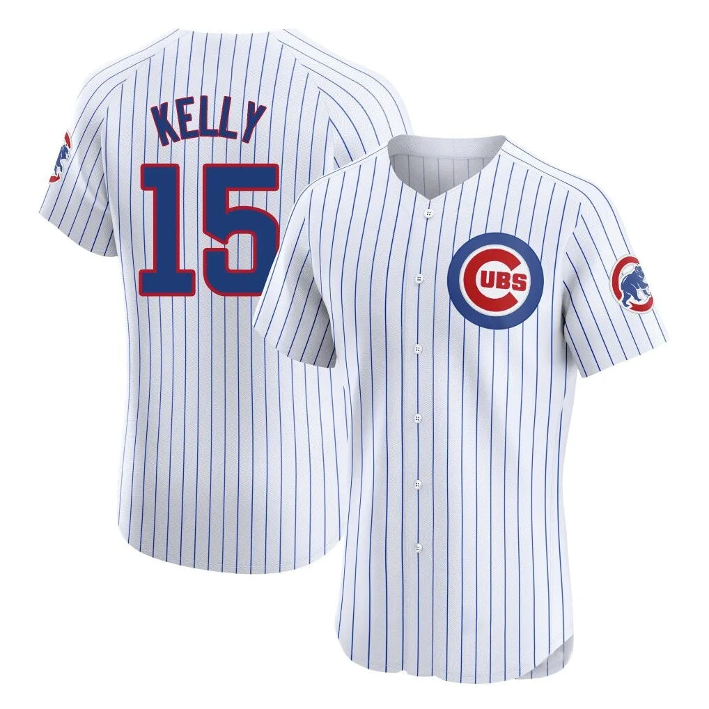 Chicago Cubs #15 Carson Kelly Player White Fedasgoge Limited Elite Home Game Stitched Jerseys