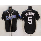 Los Angeles Dodgers #5 Freddie Freeman Black Fedasgoge Cool Base With Patch Stitched Jersey