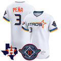 Houston Astros #3 Jeremy Pena Player White Fedasgoge City Connect Texas Patch Vapor Premier Limited Elite Home Stitched Jerseys