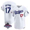 Los Angeles Dodgers #17 Shohei Ohtani White Fedasgoge 2024 World Series Champions Home Limited Stitched Jersey