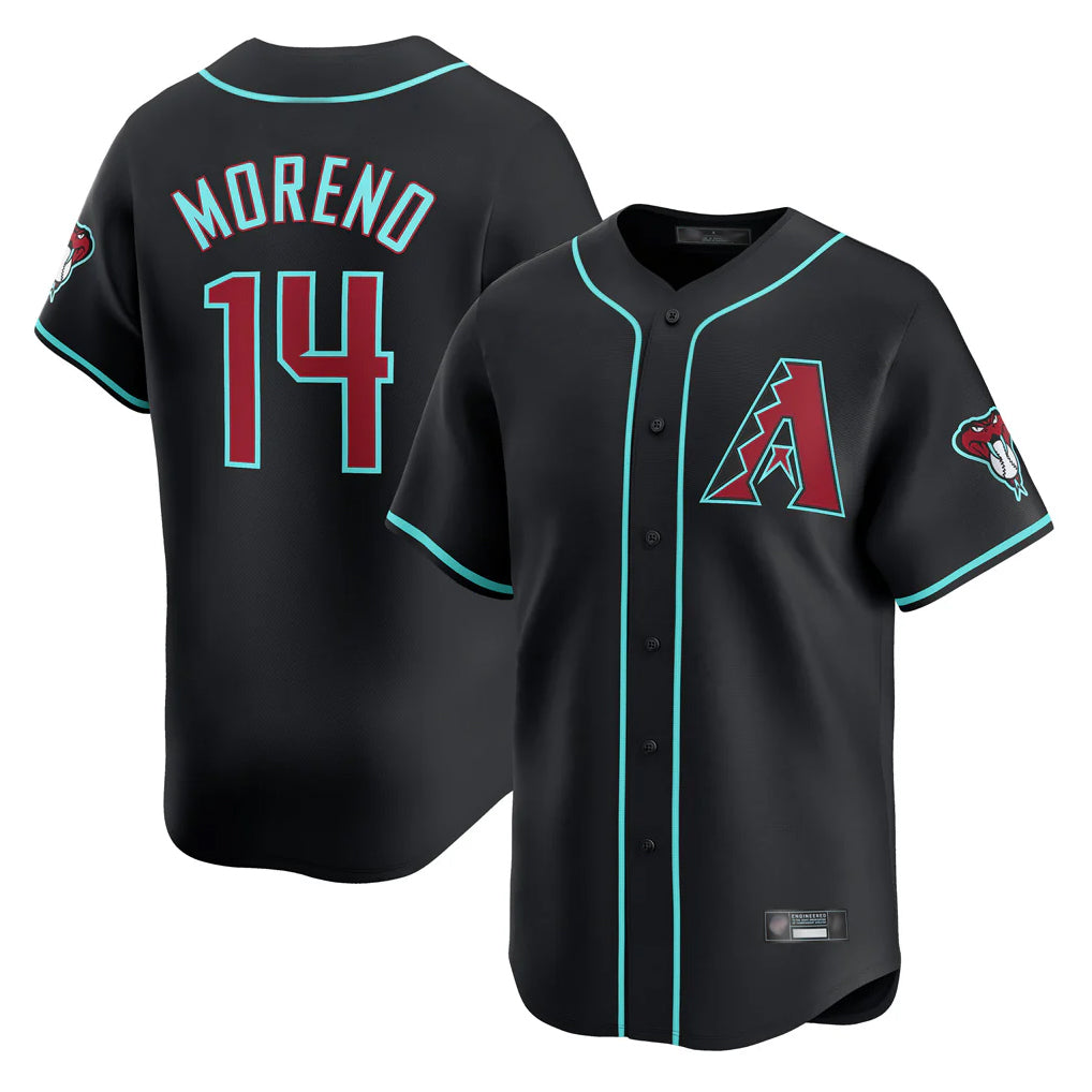 Arizona Diamondbacks #14 Gabriel Moreno Player Black Fedasgoge Limited Home Game Stitched Jerseys