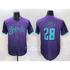 Arizona Diamondbacks #28 Eugenio Su¨¢rez Purple Fedasgoge 2025 City Connect Limited Stitched Jersey
