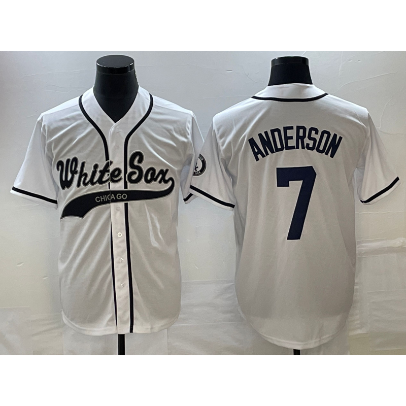Chicago White Sox #7 Tim Anderson White Fedasgoge Cool Base Stitched Jersey