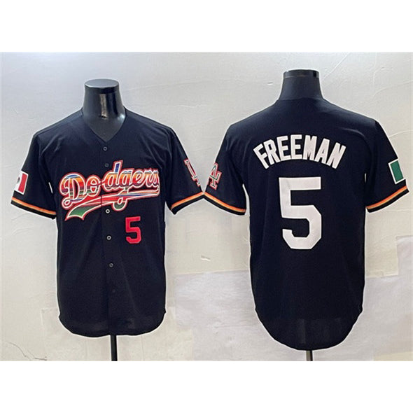 Los Angeles Dodgers #5 Freddie Freeman Black Fedasgoge Mexico Limited Stitched Jersey