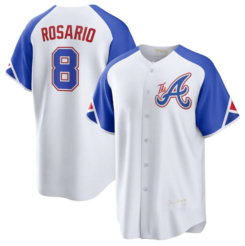Atlanta Braves #8 Eddie Rosario White Fedasgoge 2023 City Connect Cool Base Stitched Jersey
