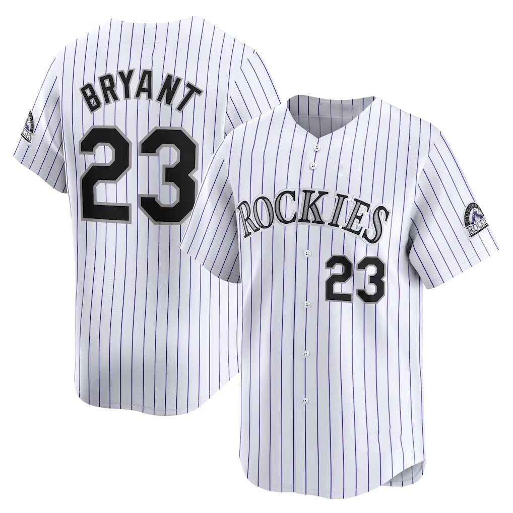 Colorado Rockies #23 Kris Bryant White-Purple Fedasgoge Replica Player Jersey
