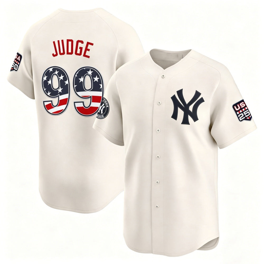 New York Yankees #99 Aaron Judge Cream Fedasgoge USA 250 Fourth of July Limited Stitched Jersey