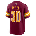 W.Commanders #30 Austin Ekeler Burgundy Fedasgoge Game Jersey