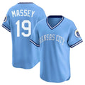 Kansas City Royals #19 Michael Massey Player Light Blue Fedasgoge Limited Throwback Cooperstown Collection T-shirt Stitched Jerseys