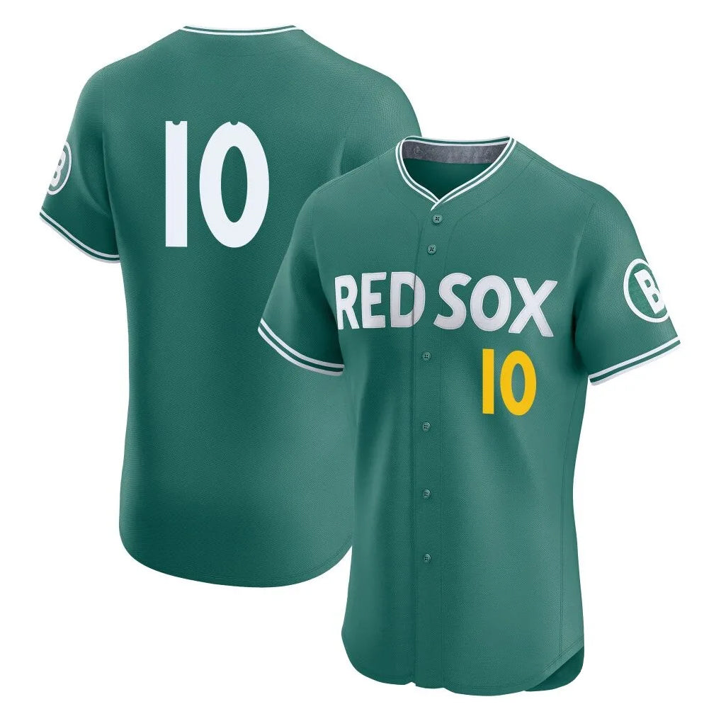 Boston Red Sox #10 Trevor Story Player Green Fedasgoge City Connect Limited Elite Home Game Stitched Jerseys1